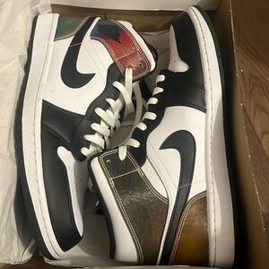 Rainbow black air jordan 1 mid se